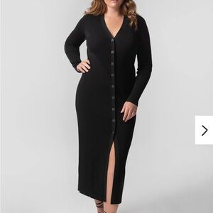 KADA The Sweater Duster Midi Dress Ink Black Size XS